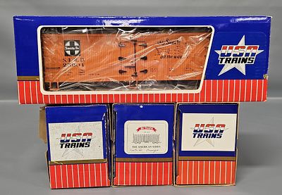 Four USA Trains Santa Fe Reefers in Original Boxes. All four have different lettering to 