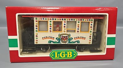 LGB G Scale 3036 Circus Sensation Passenger Car in Original Box with Miniature Figures, C8 in 