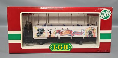 LGB 3125 Circus Passenger Car in Original Box. LGB model train passenger car, model number 3125 