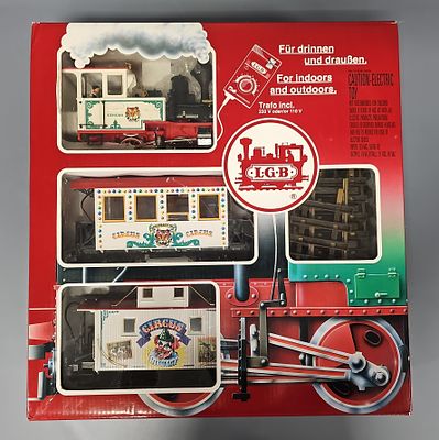 LGB G Gauge 72905 Circus Train Set in Original Box featuring a circus-themed locomotive 