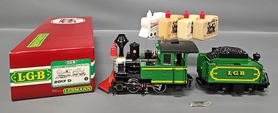 LGB G Gauge 2017D Steam Locomotive and Tender in Original Box plus Smoke Fluid. LGB 2017D Steam 