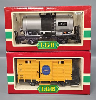 Two LGB G Gauge Freight Cars in Original Boxes 4032 4040C. Two LGB G Gauge Freight Cars in 