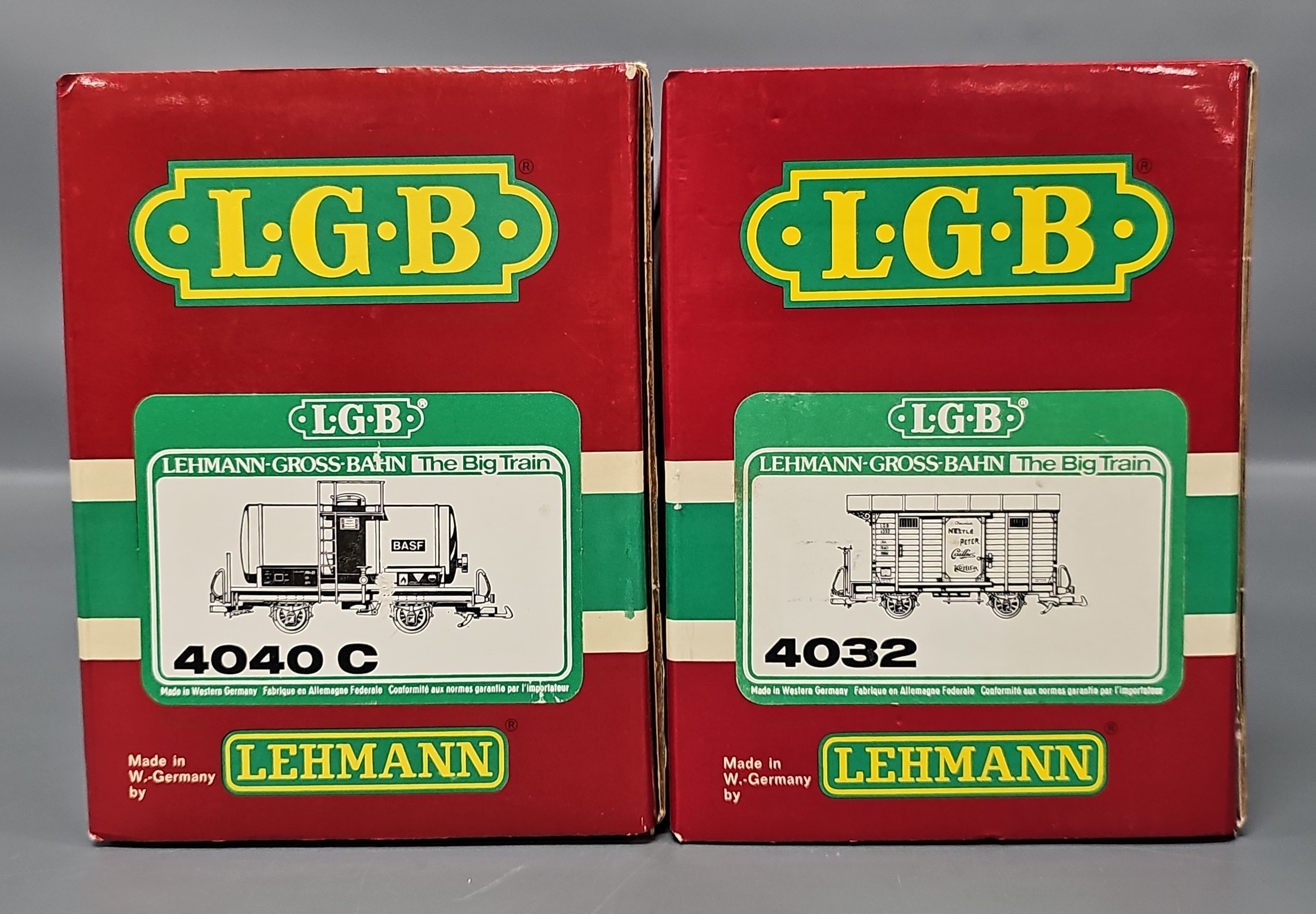 Lot 50 - Two LGB G Gauge Freight Cars in Original Boxes 4032 4040C