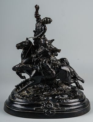 Скульптура "Джигитовка лезгин". СССР, Каслинский чугунолитейный завод, по модели Е.А. Лансере 