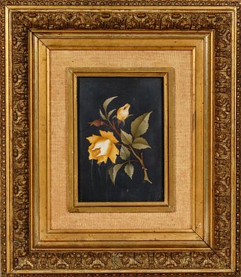 Флорентийская мозаика. Италия. XIX в. Основание - черный мрамор. Мозаика из полудрагоценных 