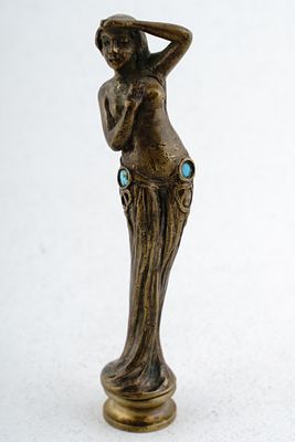 Печать в стиле модерн. Россия, кон. XIX века. Монограма "ЕК". Бронза, бирюза. Высота - 12,5 см. 