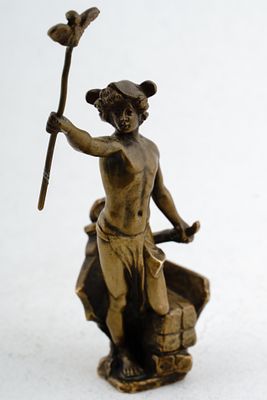 Скульптура Меркурия. Франция, кон. XIX века. Бронза, патина. Высота - 13,2 см. В хорошей 