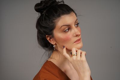 Перстень. Россия. Кон. XIX - нач. ХХ в. Золото, аквамарин, бриллианты. Размер - 18. Клейма: 56. 