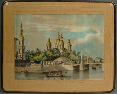 Перро Фердинанд-Виктор. “Николо-Богоявленский Морской собор”. Автолитография. Лист из альбома 