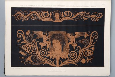 Орнаменты. Мартин Гропиус. 1870, Берлин. Подшивка-альбом из десяти тетрадей с 60-ю литографиями. 