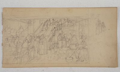 Милорадович Сергей Дмитриевич. Эскиз к картине "Защита Троице-Сергиевой Лавры". 1890. Бумага 