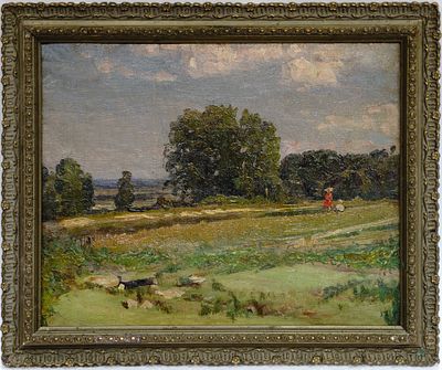 Ризниченко Федор Петрович (?). Пейзаж. 1910. Холст на картоне, масло. 23,5х29,5. В раме: 28,5х34 