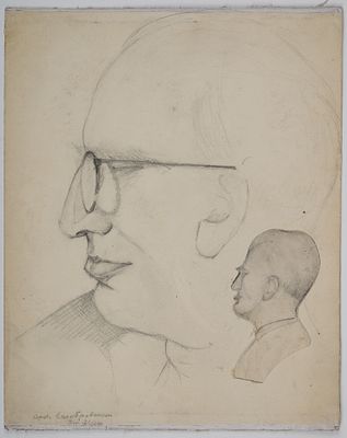 [Из собрания наследников автора]. Печенева-Василевская Софья Герцевна. Мужской портрет. 1920-1940-е.