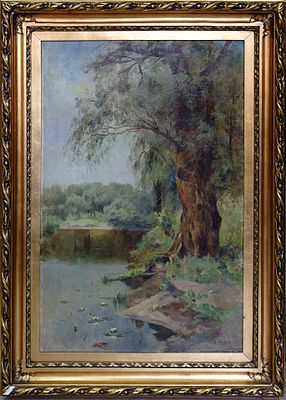 Федорова (Ионова) Мария Алексеевна (?). Пейзаж. 1931. Холст, масло. 91х60 см. В раме: 101х81 см. 