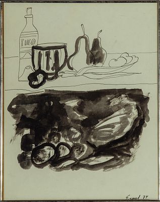 [Из коллекции М.Я. Макаренко] Есауленко Евгений. Натюрморт. 1974. Бумага, акварель, шариковая 