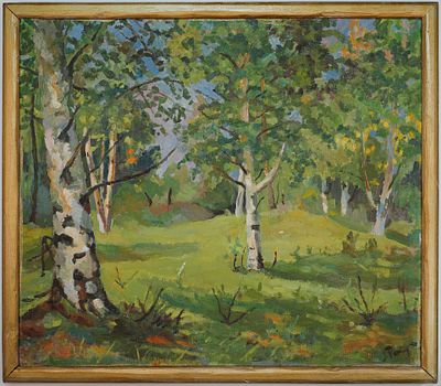 Рапопорт Борис Наумович. Березовая роща. 1980-е. Холст, масло. 62х72 см. В раме: 67х77 см. 
