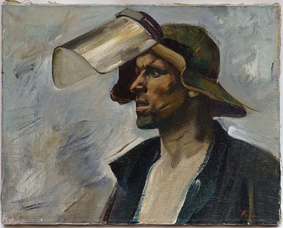 Раздрогин Игорь Александрович. &laquo;Горновой&raquo;. 1983. Холст, масло. 55х70 см. В правом нижнем углу 