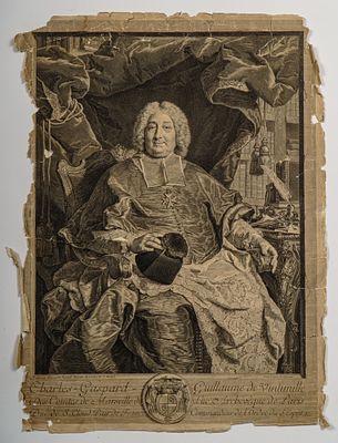 Клод Древе, Риго-и-Рос (Риго). Портрет герцога де Сен-Клу и архиепископа Парижа. XVIII в. Бумага 