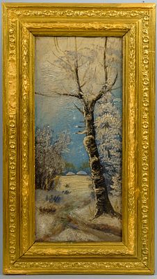Н.х. Пейзаж. Вт. пол. XIX в. Холст, масло. 40&times;19 см. В тонированной рельефной раме: 28х50 см.