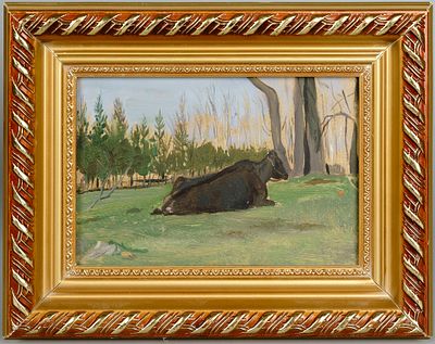 Трескин Анатолий Владимирович. "Озерки". 1933. Картон, масло. 13,5&times;19 см. В раме: 22&times;28 см. 