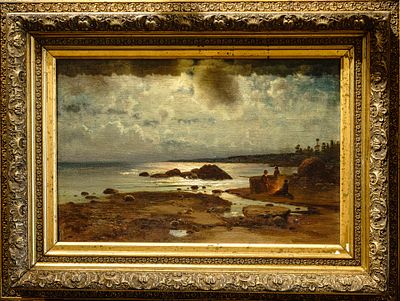 Платонов Семен Сергеевич. Рыбацкий пейзаж. Кон. XIX - нач. XX века. Холст, масло. 45х67 см. В 