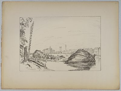 Остроумова-Лебедева Анна. Школьный дом Петра I. Автолитография. 1922. Из альбома "Петербург". 