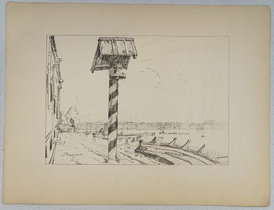 Остроумова-Лебедева Анна. Французская набережная. Автолитография. 1922. Из альбома "Петербург". 