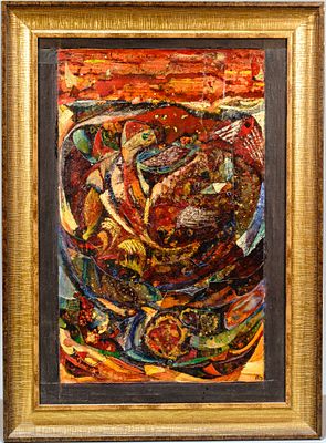 Тищенко Антон (Владимир Волин). Абстрактная композиция. 1979. Холст на дереве, масло, темпера 