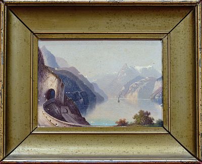 Н.х. Пейзаж. Россия. Кон. XIX в. Картон, масло. 14,4&times;20 см. В раме: 26,5&times;32 см. Сигнатура 