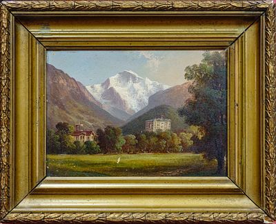 Н.х. Пейзаж. Россия. Кон. XIX в. Картон, масло. 17,3&times;24,5 см. В раме: 29,5&times;37 см. 