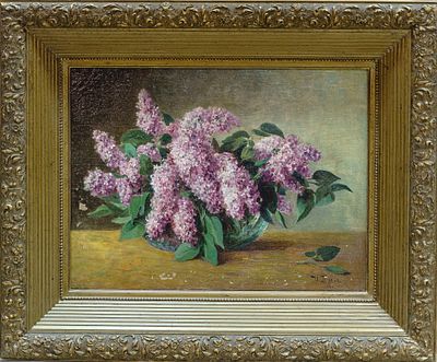 Пасс Исидор Алексеевич. Сирень. 1916. Холст, масло. 39&times;51,5 см. В раме: 62&times;75 см. Авторская 
