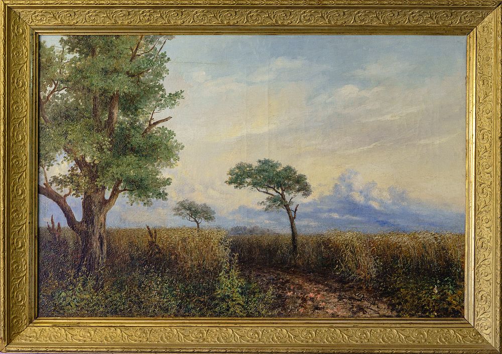 Зайцев А. Пейзаж. Кон. XIX. Холст, масло. 60&times;89,5 см. В раме: 73,5&times;103,5 см. Подпись автора и 