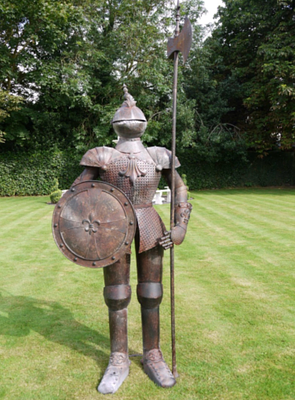 SUIT OF ARMOUR 8ft HIGH TO TIP OF STAFF- LARGE *PLUS VAT*. SUIT OF ARMOUR for DISPLAY - LARGE