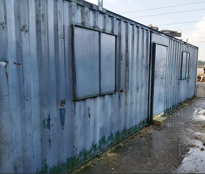 Blue Storage/ Breakroom Cabin with Windows *NO VAT*. SLH - Blue Storage/ Breakroom Cabin with 