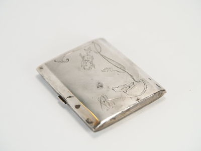 silver cigarette box. 800 silver, weight: 114 gr. MADE IN POLAND