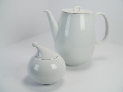 Lot of 2 Porcelain Dishes. Sugar bowl made by ARZBERG GERMANY and Coffee Pot made by THOMAS GERMANY