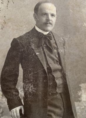 a Signed and Inscribed Photograph by Hayim Nahman Bialik. a Studio photo of Bialik (when he 