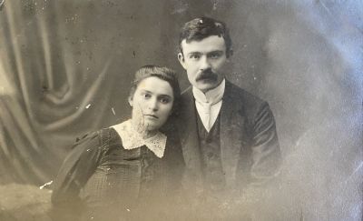 Jacob Fichman - a Signed Photograph with His Wife - 1915. a Photograph of Fichman and his wife 