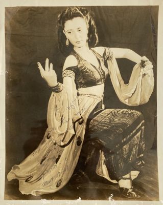 a Signed Portrait of the American Dancer Zamira Gon. a Signed and inscribed portrait of Zamira 