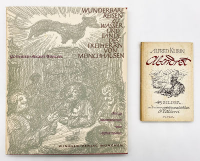 Two Books with Alfred Kubon Illustrations - one of them: The Adventures of Baron Munchausen by 