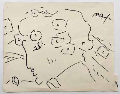 Peter Max - Original Drawing. Ink on paper. 
Signed in the upper right corner. 
26x21 cm. 
Good 