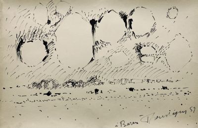 Jean-Robert Ipoust&eacute;guy - Original Drawing with Dedication. Ink on paper. 
Signed and dedicated 