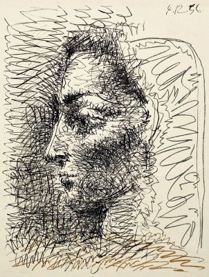 Picasso - Woman in Profile - Lithograph, 1956. The lithograph is not signed. 
Sheet size: 30X23 