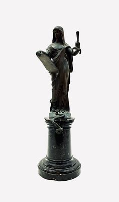 Paul Ludwig Kowalczewski- goddess of justice . Bronze on a marble base. 
Height (including 