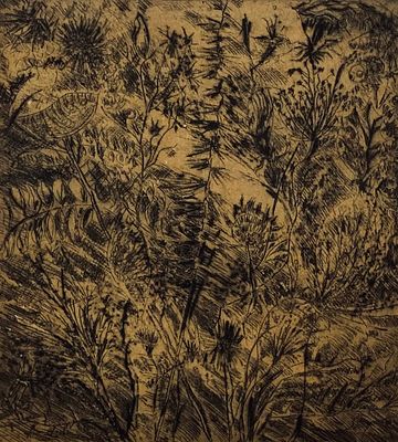 B. Weinfeld - Flora - Engraving. Signed. 
Print size: 13X12 cm. 
Sheet size: 23X20 cm. 