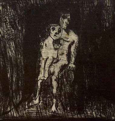 Osias Hofstatter - Intimacy - Framed Lithograph. Signed. 
Numbered AP. 
Given in a silver wooden 