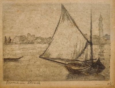 Hermann Struck - Boat - Framed Engraving. Signed. 
Numbered 26/30. 
Given in a wooden frame. 