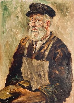 Unknown Artist - Shoemaker - Framed Painting. Oil on wood. 
Unsigned. 
Painting size: 61X45 cm. 