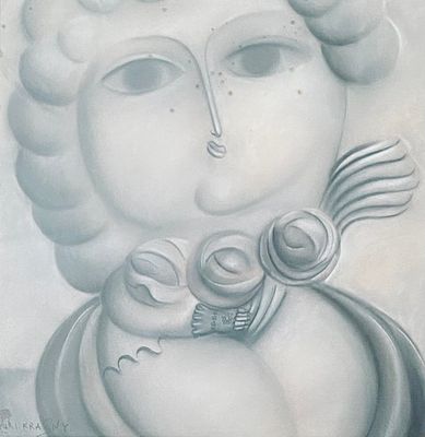 Yuri Krasny - אישה - ציור ממוסגר. יורי קרסני (1932-2005). 
חתום. 
פסטל על נייר. 
נתון במסגרת מתכת 