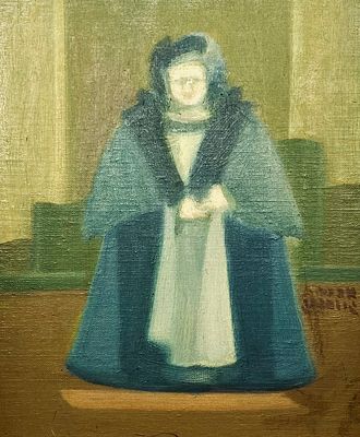 אברהם גולדברג - אישה - ציור שמן ממוסגר . חתום. 
שמן על עץ. 
גודל הציור: 29X24. 
גודל המסגרת: 